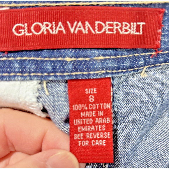 Vintage Gloria Vanderbilt Maxi Long Skirt Blue Denim Size 8 Button Front Cotton - Picture 10 of 11